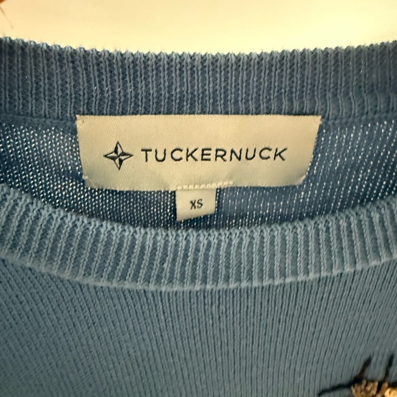 Tuckernuck Light Blue Knit Top with Embroidered Detail - Picture 2 of 2